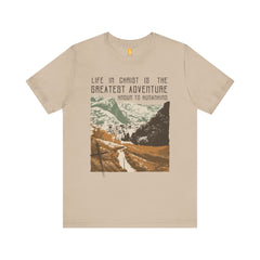 The Greatest Adventure T-shirt Front Design | Divine Encounters - Faith & Flame - Books and Gifts - Printify - 