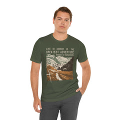 The Greatest Adventure T-shirt Front Design | Divine Encounters - Faith & Flame - Books and Gifts - Printify - 