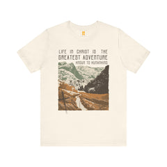 The Greatest Adventure T-shirt Front Design | Divine Encounters - Faith & Flame - Books and Gifts - Printify - 