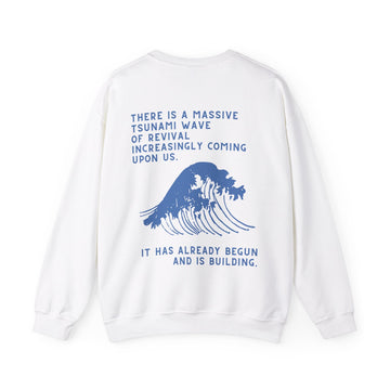 Wave of Revival Crewneck Sweatshirt - Faith & Flame - Books and Gifts - Printify -