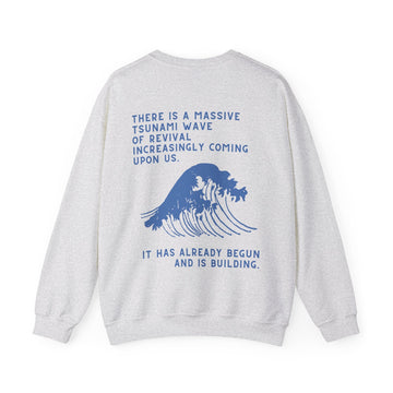 Wave of Revival Crewneck Sweatshirt - Faith & Flame - Books and Gifts - Printify -
