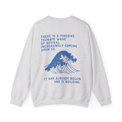 Wave of Revival Crewneck Sweatshirt - Faith & Flame - Books and Gifts - Printify -