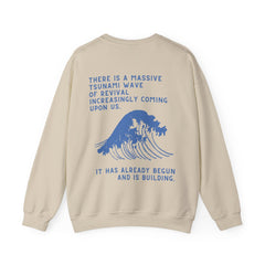 Wave of Revival Crewneck Sweatshirt - Faith & Flame - Books and Gifts - Printify -