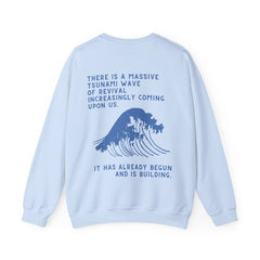 Wave of Revival Crewneck Sweatshirt - Faith & Flame - Books and Gifts - Printify -