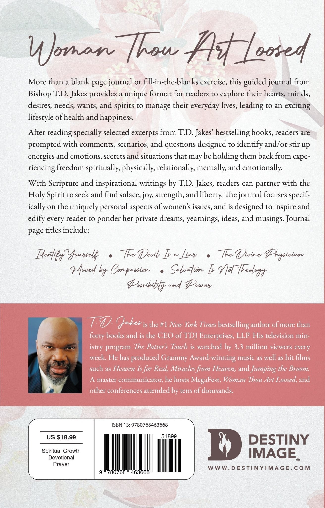 Woman Thou Art Loosed: A Guided Journal for Healing & Wholeness Paperback – August 9, 2022 - Faith & Flame - Books and Gifts - Destiny Image - 9780768463668