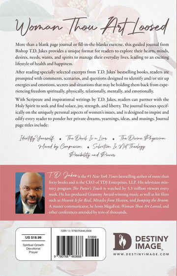 Woman Thou Art Loosed: A Guided Journal for Healing & Wholeness Paperback – August 9, 2022 - Faith & Flame - Books and Gifts - Destiny Image - 9780768463668