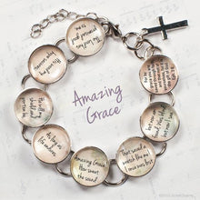 Amazing Grace Hymn & Scripture Glass Charm Bracelet - Faith & Flame - Books and Gifts - Orchid Briseis -