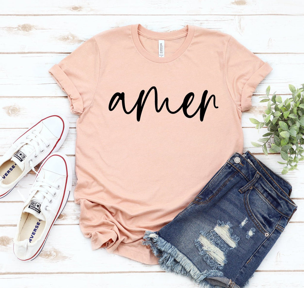 Amen T-shirt - Faith & Flame - Books and Gifts - White Caeneus -