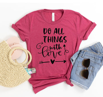 Do All Things With Love T-shirt - Faith & Flame - Books and Gifts - White Caeneus -
