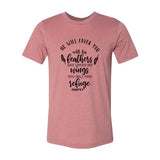 DT0120 He Will Cover You With His Wings Shirt - Faith & Flame - Books and Gifts - Red Alcestis -