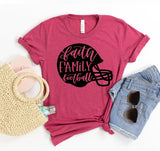 Faith Family Football T-shirt - Faith & Flame - Books and Gifts - White Caeneus -