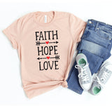 Faith Hope Love T-shirt - Faith & Flame - Books and Gifts - White Caeneus -