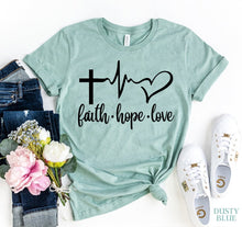 Faith Love Hope T-shirt - Faith & Flame - Books and Gifts - Agate -