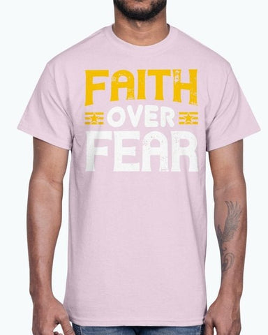 Faith over fear - Christian- Cotton Tee - Faith & Flame - Books and Gifts - Peach Poppy -