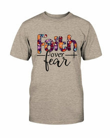 Faith over Fear T shirt - Faith & Flame - Books and Gifts - Red Alcestis -