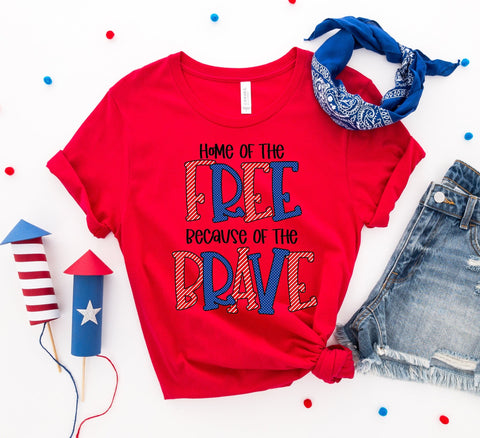 Home of the free because of the brave T-shirt - Faith & Flame - Books and Gifts - Agate -