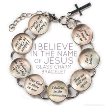 I Believe In the Name of Jesus – Apostle’s Creed Glass Charm Bracelet - Faith & Flame - Books and Gifts - Orchid Briseis -