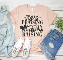 Jesus Praising And Farm Raising T-shirt - Faith & Flame - Books and Gifts - White Caeneus -