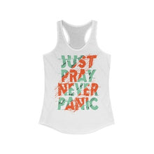 Just Pray Never Panic Racerback Tank Top Tee - Faith & Flame - Books and Gifts - Plum Charlie -