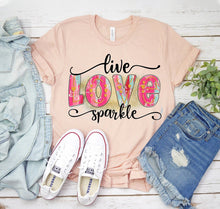 Live Love Sparkle T-shirt - Faith & Flame - Books and Gifts - White Caeneus -