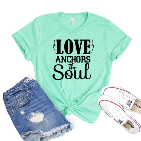 Love Anchors The Soul T-shirt - Faith & Flame - Books and Gifts - White Caeneus -