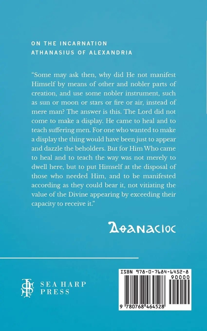 On the Incarnation (Sea Harp Timeless series) Paperback – August 3, 2022 - Faith & Flame - Books and Gifts - Sea Harp Press - 9780768464528