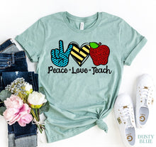Peace Love Teach T-shirt - Faith & Flame - Books and Gifts - Agate -