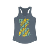 Rise Up and Pray Quote Racerback Tank Top Tee - Faith & Flame - Books and Gifts - Plum Charlie -