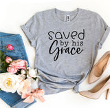 Saved By His Grace T-shirt - Faith & Flame - Books and Gifts - Agate -